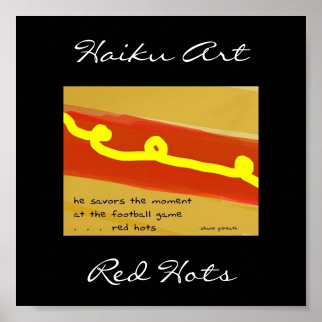 Red Hots Haiku Art Print Poster (Vorne)