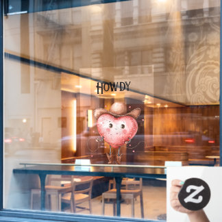 Red Howdy Cowgirl Heart Fensteraufkleber