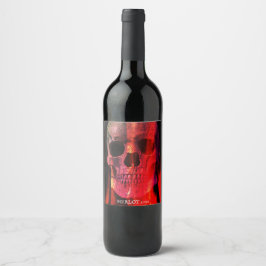 Red Human Skull Custom Wine Labels Weinetikett