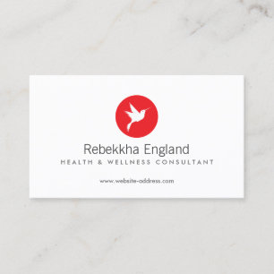 Red Hummingbird Logo Health Care, Naturopath Visitenkarte