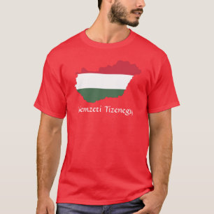 RED Hungary Flaggenkarte Nemzeti Tizenegy T - Shir T-Shirt