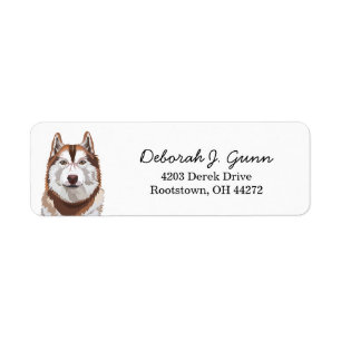 Red Husky Hund Rücksendeadresse
