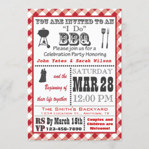 Red I Do Barbecue Einladung