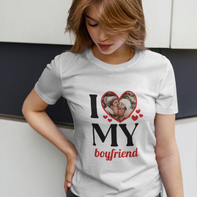 Red I Heart My Boyfriend Add Foto T-Shirt (Von Creator hochgeladen)