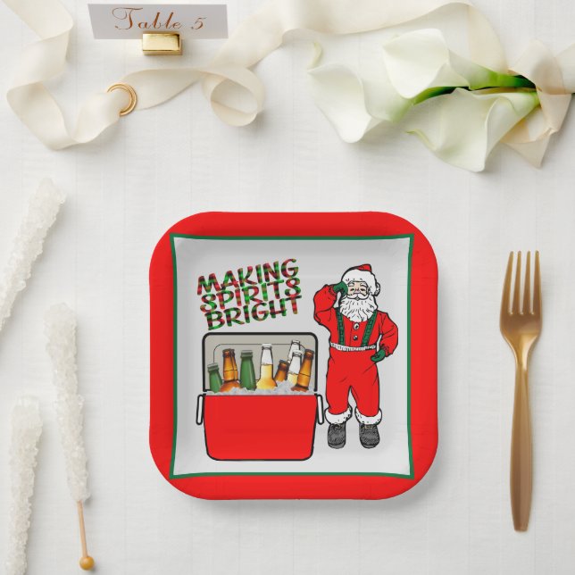 Red Ice Brust mit Bier und Santa Pappteller (Hochzeit)