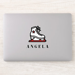Red Ice-Skaten Star Skate Girl's Name Niedlich Aufkleber