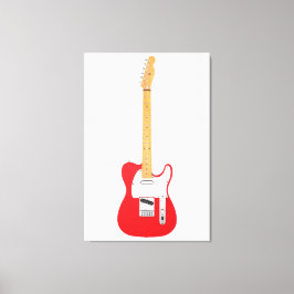 RED ICONIC ELECTRIC GUITAR 32x48 Leinwanddruck