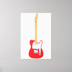 RED ICONIC ELECTRIC GUITAR 40x60 Leinwanddruck