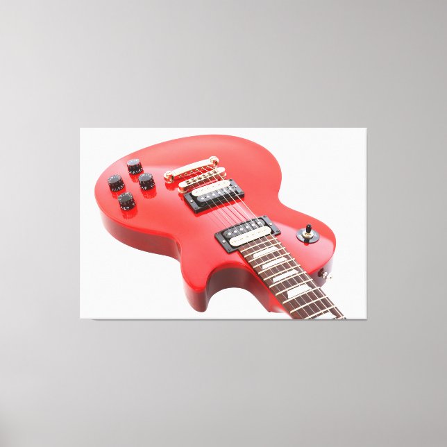RED ICONIC ELECTRIC GUITAR 40x60 Leinwanddruck (Vorderseite)