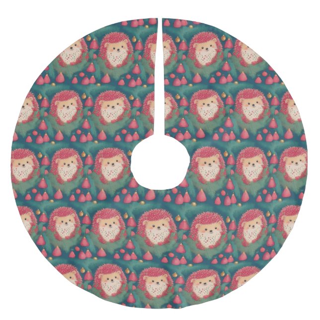 Red Igel Haven Polyester Weihnachtsbaumdecke (Vorderseite)