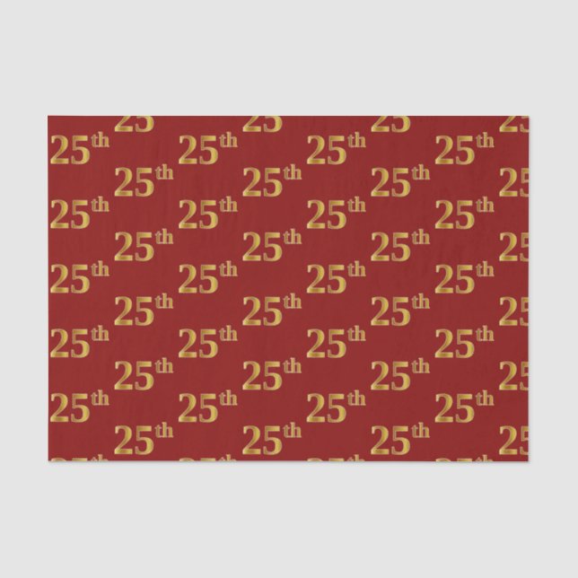 Red, Imitate Gold 25. (25.) Event Seidenpapier (Vorderseite)