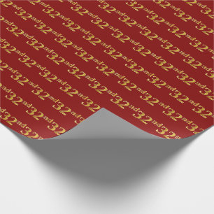 Red, Imitate Gold 32. (32.) Event Geschenkpapier