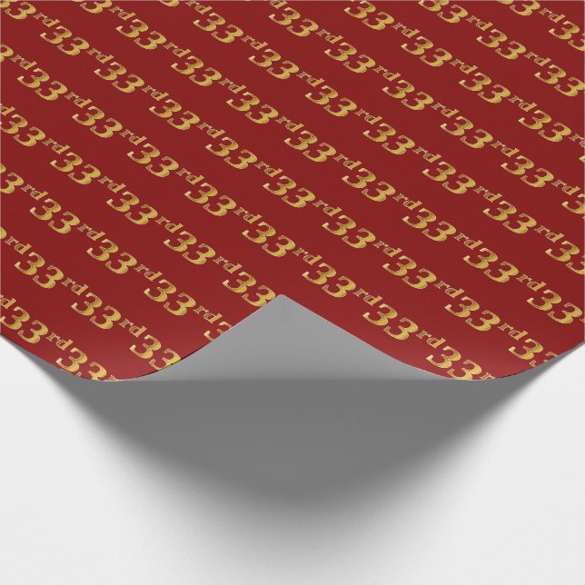 Red, Imitate Gold 33. (33.) Event Geschenkpapier (Ecke)