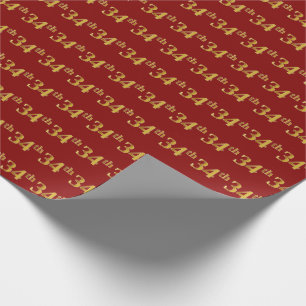 Red, Imitate Gold 34. (34.) Event Geschenkpapier