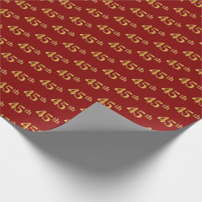 Red, Imitate Gold 45. (fünfundvierzigste) Veransta Geschenkpapier (Ecke)
