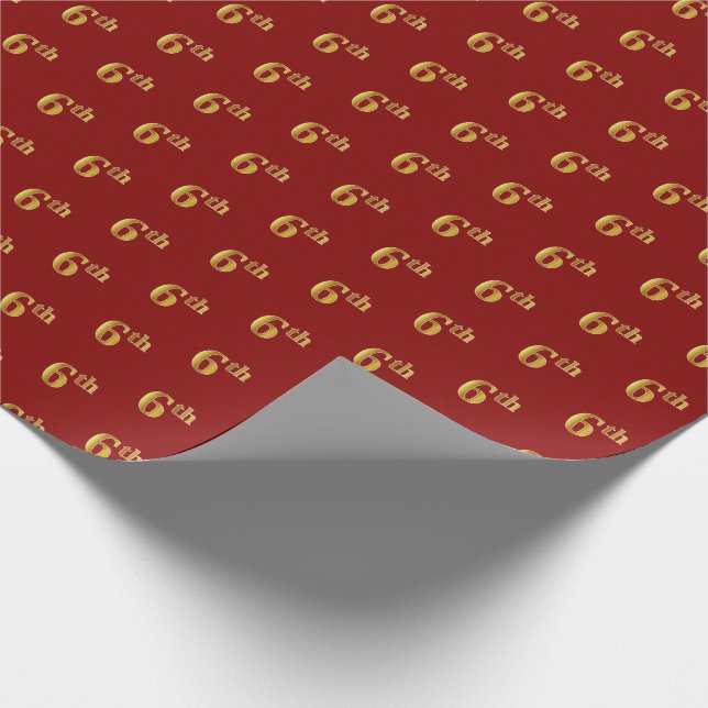 Red, Imitate Gold 6. (6.) Event Wrapping Paper Geschenkpapier (Ecke)