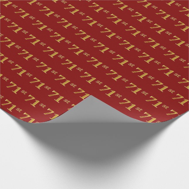 Red, Imitate Gold 71. (71. Geschenkpapier (Ecke)