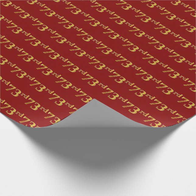 Red, Imitate Gold 73. (73./3.) Event Geschenkpapier (Ecke)