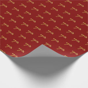 Red, Imitate Gold 7. (Siebte) Event Wrapping Paper Geschenkpapier