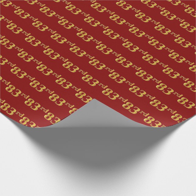 Red, Imitate Gold 83. (83.) Event Geschenkpapier (Ecke)