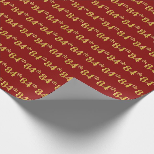 Red, Imitate Gold 84. (Achtzigste) Event Geschenkpapier (Ecke)