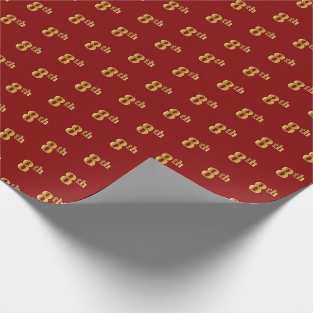 Red, Imitate Gold 8. (Achte) Event Wrapping Paper Geschenkpapier (Ecke)