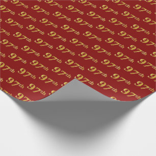 Red, Imitate Gold 97. (siebenundneunzig) Event Geschenkpapier