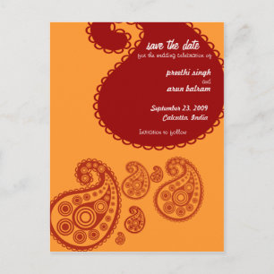 Red Indian Save the Date Ankündigungspostkarte