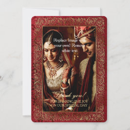 Red Indian Wedding - Dankeschön Card Dankeskarte