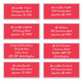 Red Individual Empfänger Name Address Shipping Aufkleber