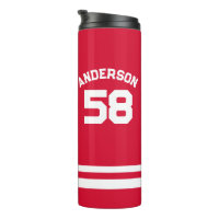 Red Individuelle Name & Number Sports Fan
