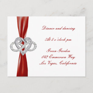 Red Infinity Heart Wedding Card Begleitkarte