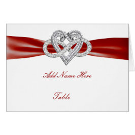 Red Infinity Heart Wedding Table Platzkarte