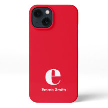 Red Initial Monogram Red Simple Modern