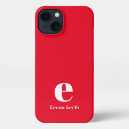 Red Initial Monogram Red Simple Modern iPhone 13 Hülle