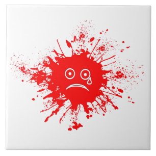 Red Ink Blotch Fliese