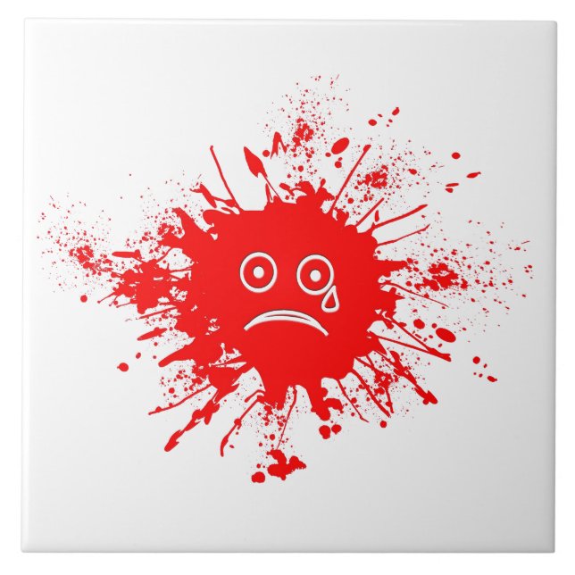 Red Ink Blotch Fliese (Vorderseite)