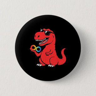 Red Instead Autism Dino Autismus-Bewusstsein Akzep Button