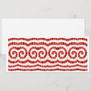 RED IONIC MOSAIC 4x9,25 Flachkarte Feiertagskarte