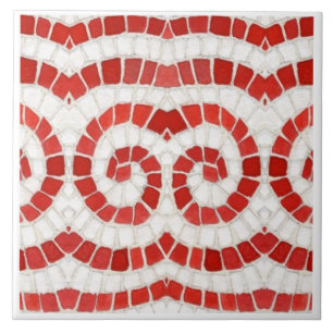 RED IONIC MOSAIC 6" Square Keramik Tile Fliese