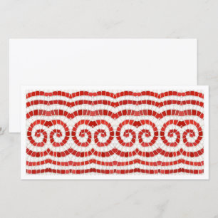 RED IONIC MOSAIC 8x4 Flachkarte Feiertagskarte