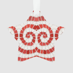 RED IONIC MOSAIC Acrylic Star Ornament