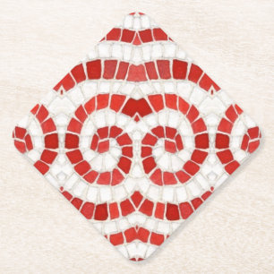RED IONIC MOSAIC Diamond Paper Untersetzer