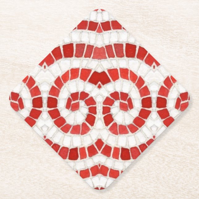 RED IONIC MOSAIC Diamond Paper Untersetzer (Vorderseite)