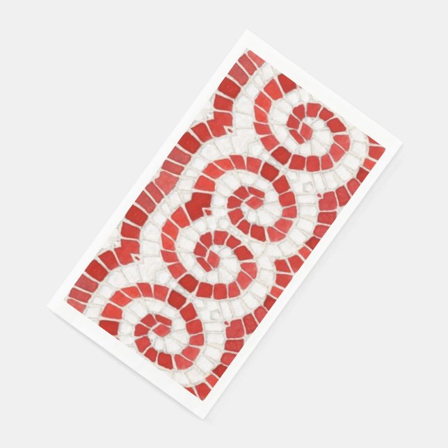 RED IONIC MOSAIC Handtuchpapier Napkins Serviette (Ecke)