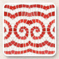 RED IONIC MOSAIC Hard Plastic Untersetzer