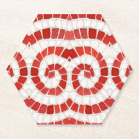 RED IONIC MOSAIC Hexagon Paper Untersetzer