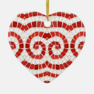 RED IONIC MOSAIC Keramik Herzdekoration Keramik Ornament