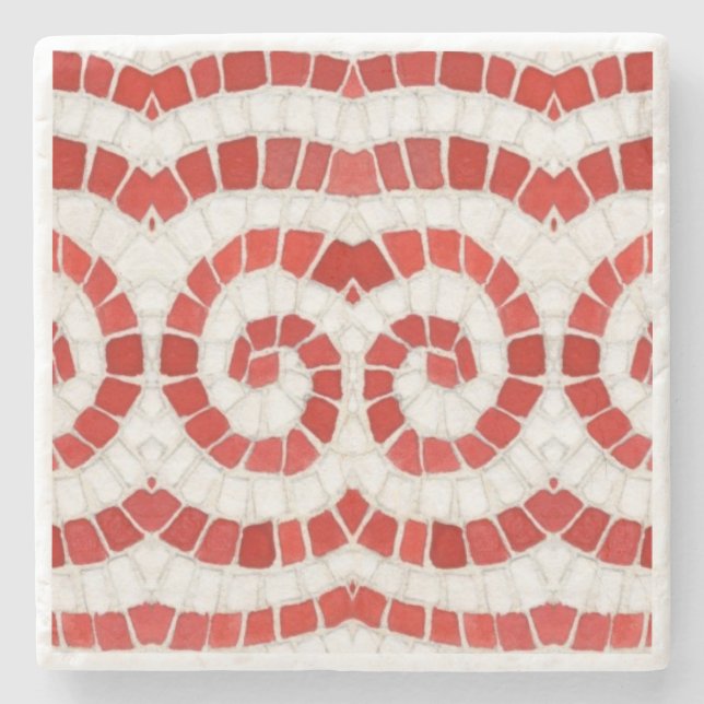 RED IONIC MOSAIC Marbella Stone Untersetzer (Vorderseite)