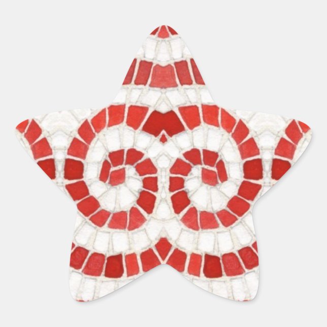 RED IONIC MOSAIC Star Stickers (Vorderseite)